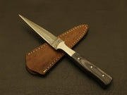 Custom Handmade Damascus Steel Hunting Double Edge Dagger Boot Knives Camping Terror Defender 