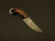 Custom handmade Damascus steel karambit knife Fixed Blade handle with horn & wood /sheath Hunting Terror Defender 