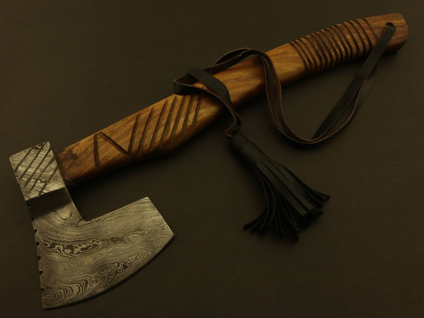 Custom Handmade Forged Damascus Steel Tomahawk, Hatchet,Axe,Integral,Axe Camping Terror Defender 