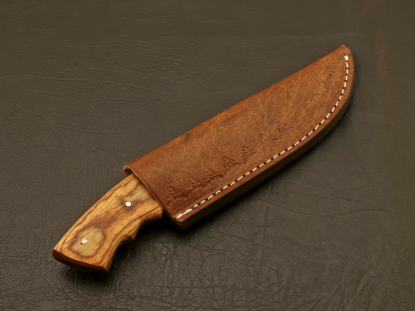 Custom handmade forged railroad spike carbon steel fixed blade knife With Leather Sheath Hunting Terror Defender 