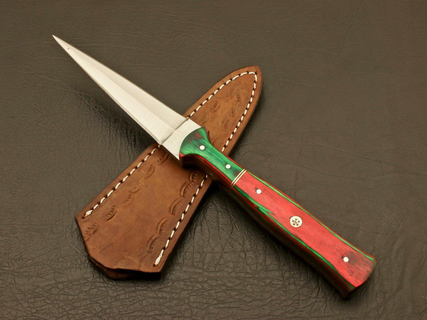 custom Handmade Hand knives D2 stainless steel Hunting /Skinning Knife with leather sheath Knives Terror Defender 