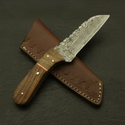 Cutting Edge Custom Hand Forged superb pattern Damascus Steel 7" Hunting/skinning Knife/paka/rose/wood/sheath Hunting Terror Defender 