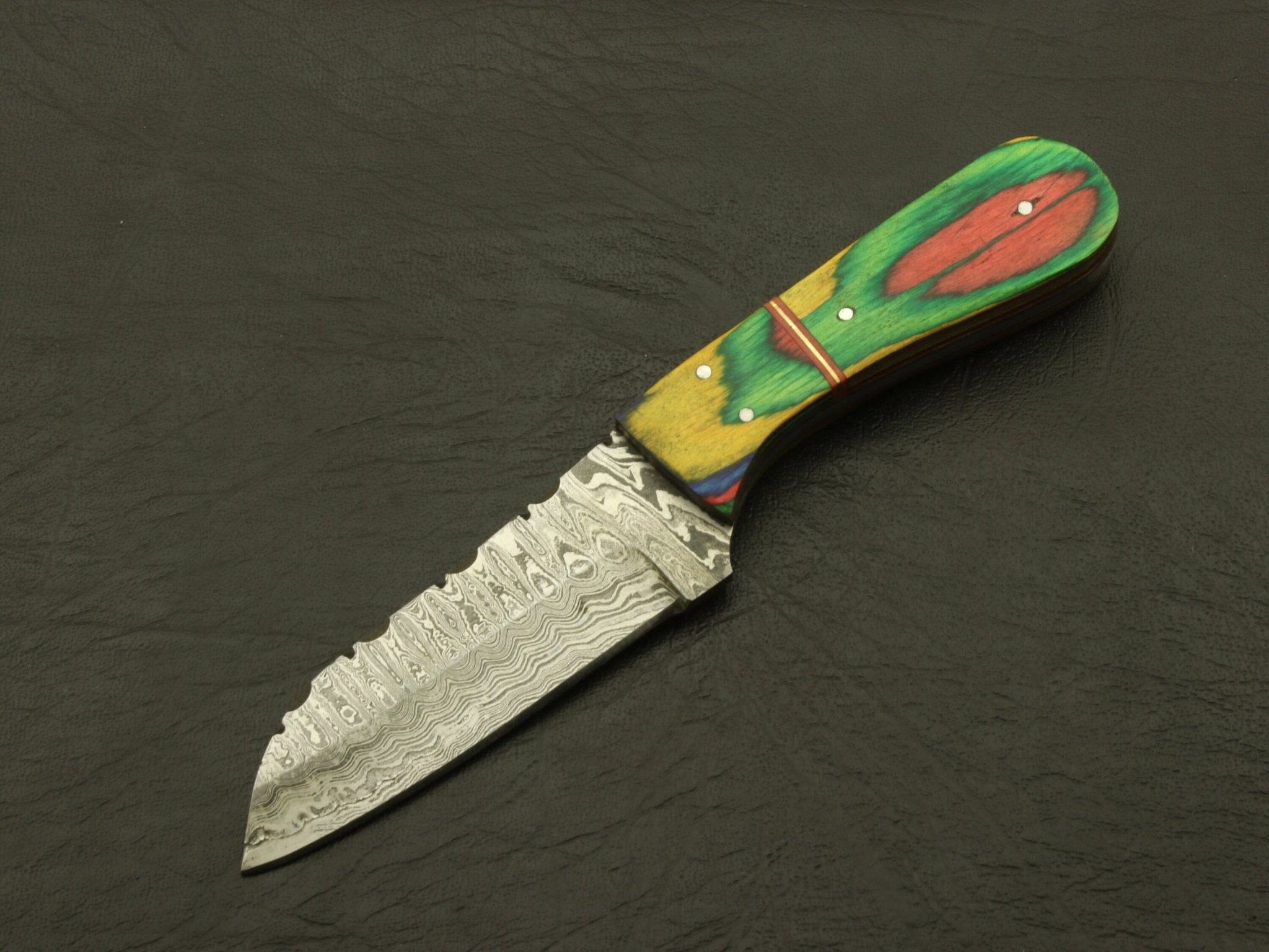 Cutting Edge Custom Hand Forged superb pattern Damascus Steel 7" Hunting/skinning Knife/paka/rose/wood/sheath Hunting Terror Defender 