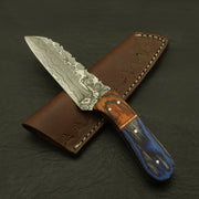 Cutting Edge Custom Hand Forged superb pattern Damascus Steel 7" Hunting/skinning Knife/paka/rose/wood/sheath Hunting Terror Defender 