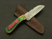 Cutting Edge Custom Hand Forged superb pattern Damascus Steel 7" Hunting/skinning Knife/paka/rose/wood/sheath Hunting Terror Defender 