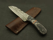 Cutting Edge Custom Hand Forged superb pattern Damascus Steel 7" Hunting/skinning Knife/paka/rose/wood/sheath Hunting Terror Defender 