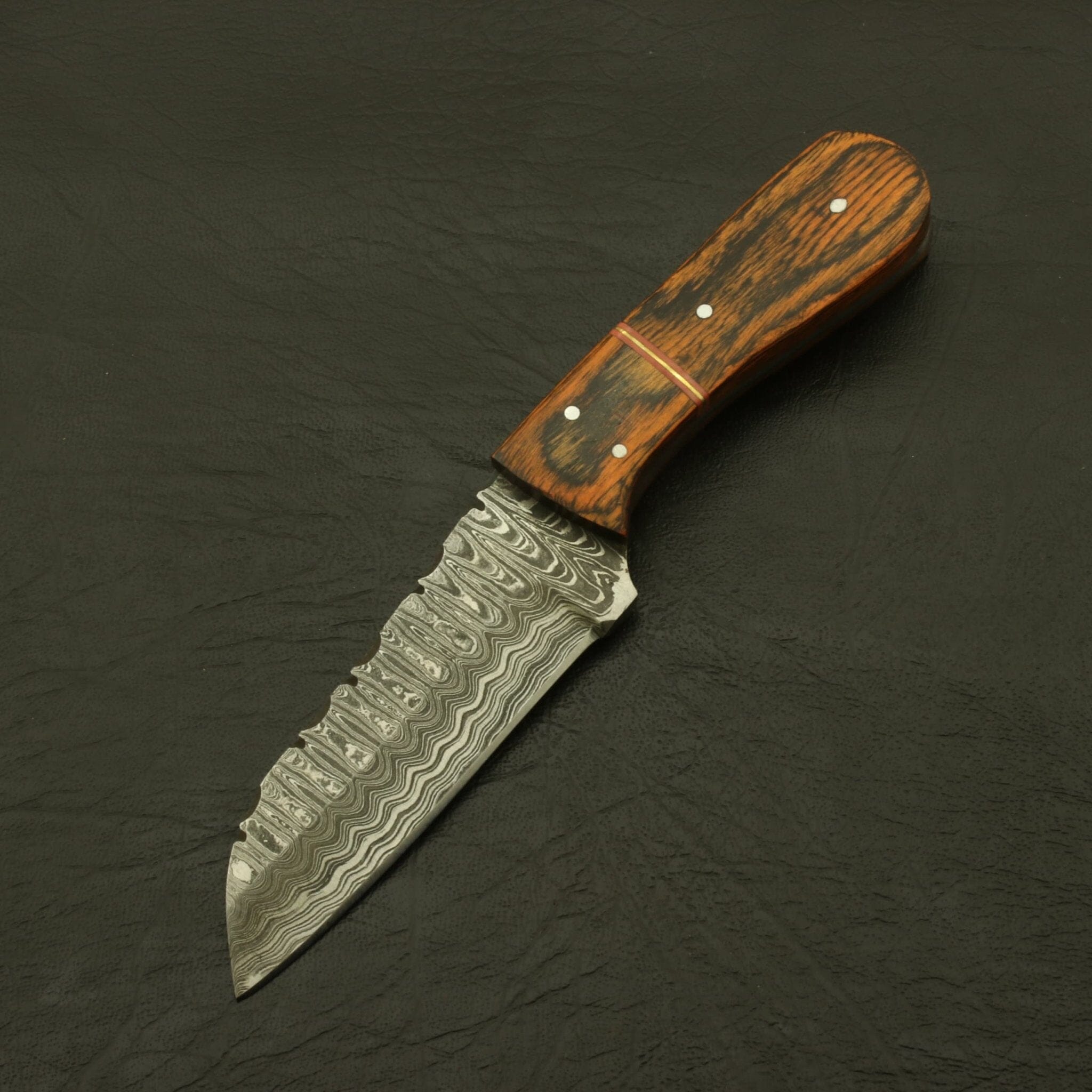 Cutting Edge Custom Handmade Classical pattern Damascus Steel 7" Hunting/skinning Knife/paka/rose/wood/sheath Hunting Terror Defender 