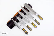 Damascus Steel Chef Kitchen Knife Set With Wood & Steel Guard Handle Hunting Terror Defender 