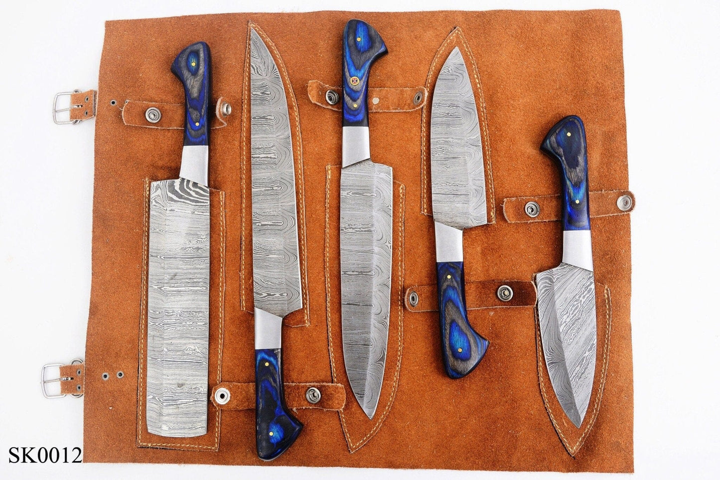 Damascus Steel Chef Kitchen Knife Set With Wood & Steel Guard Handle Hunting Terror Defender 