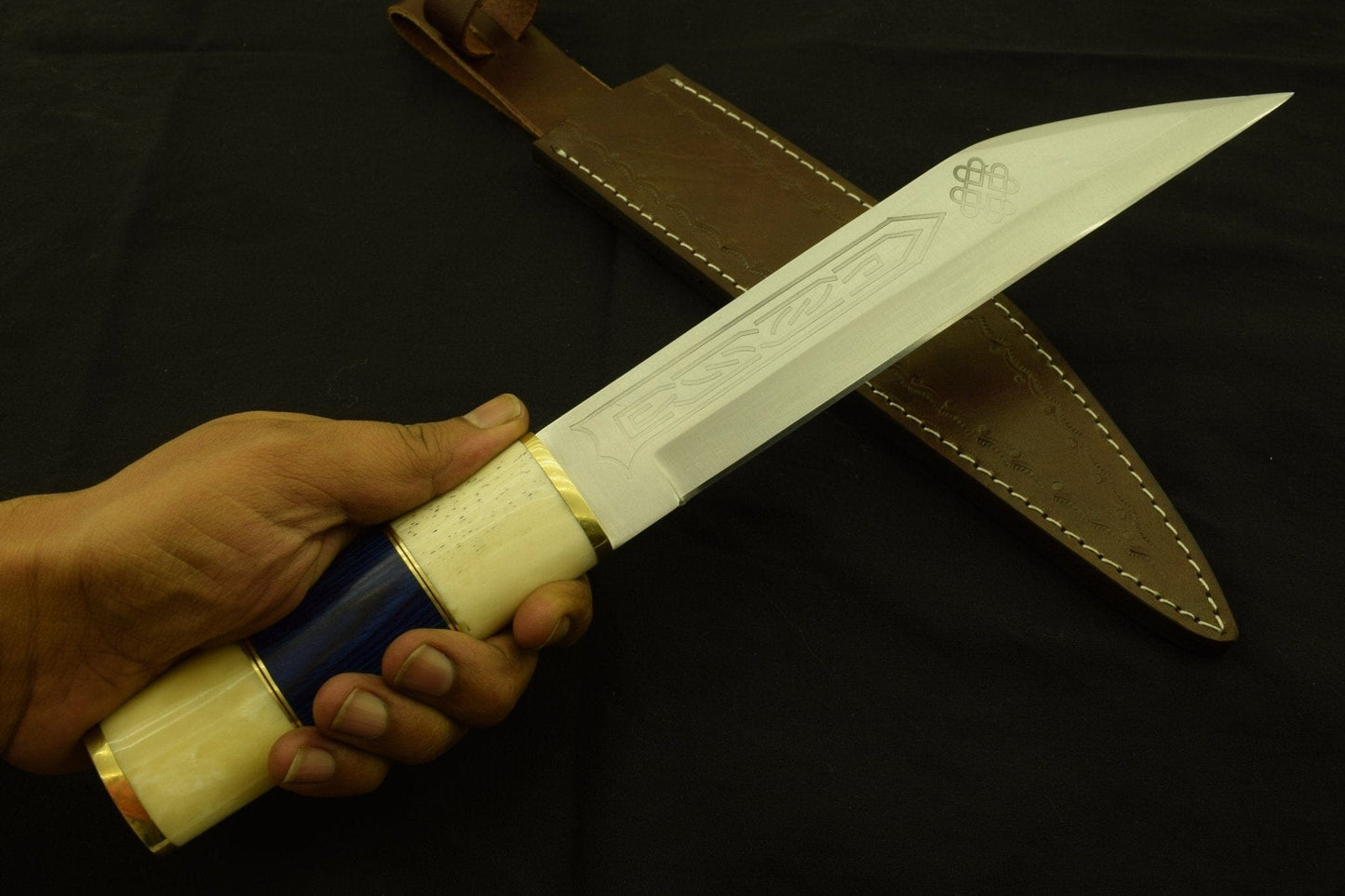 Fancy Gladius Custom Handmade Dagger D2 stainless Steel Blade,with pattern / Warrior Dagger / Sheath Hunting Terror Defender 