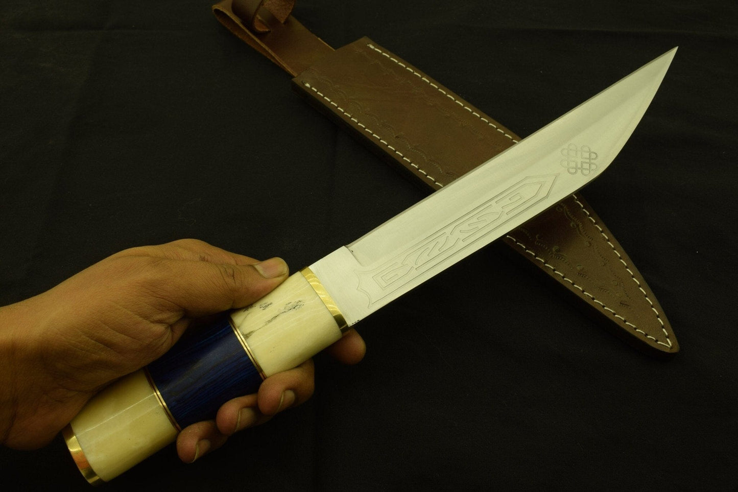 Fancy Gladius Custom Handmade Dagger D2 stainless Steel Blade,with pattern / Warrior Dagger / Sheath Hunting Terror Defender 