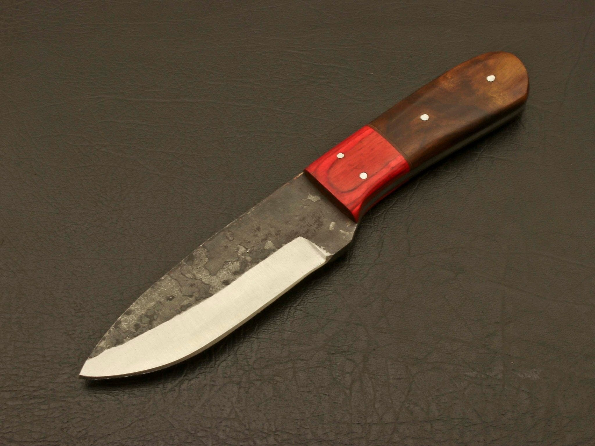 Forged to Perfection,Handcrafted Railroad Spike Knife with Carbon Steel Blade and Custom Leather Sheath Hunting Terror Defender 