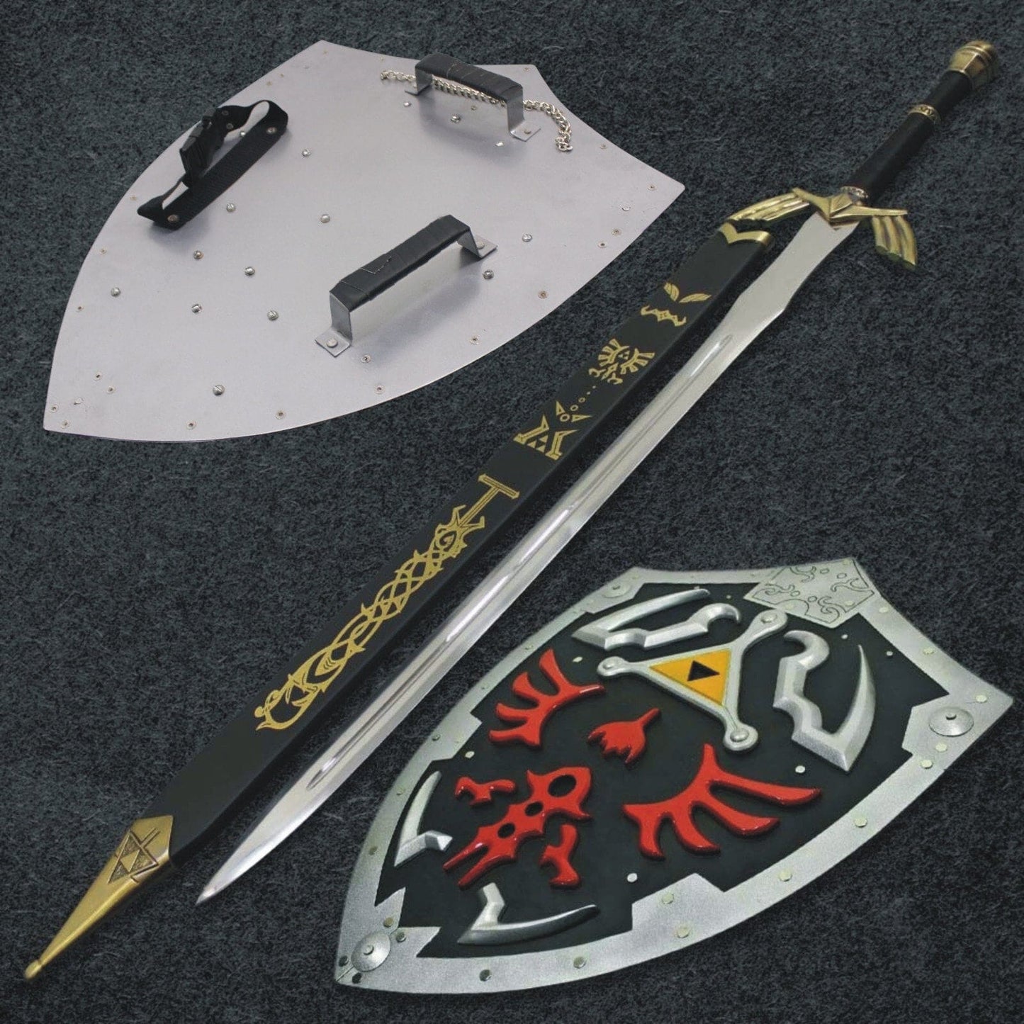 Fully Handmade Link Dark Hylian Shield Replica And Links Ornate Prophecy Hero Pair Costume Weapons Terror Defender 