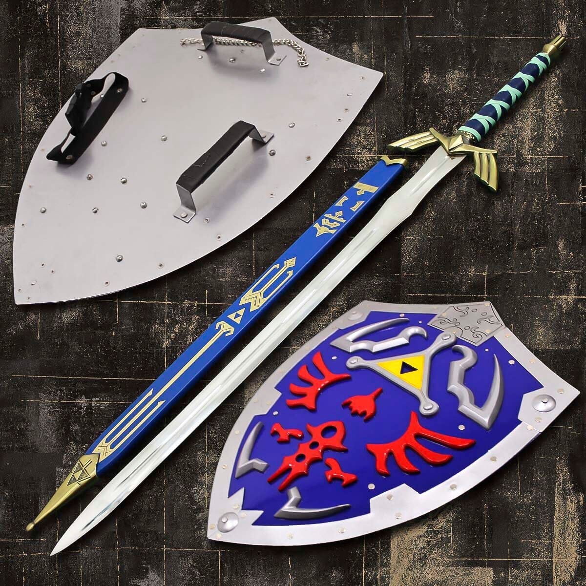 Fully Handmade Link Dark Hylian Shield Replica And Links Ornate Prophecy Hero Pair Costume Weapons Terror Defender 