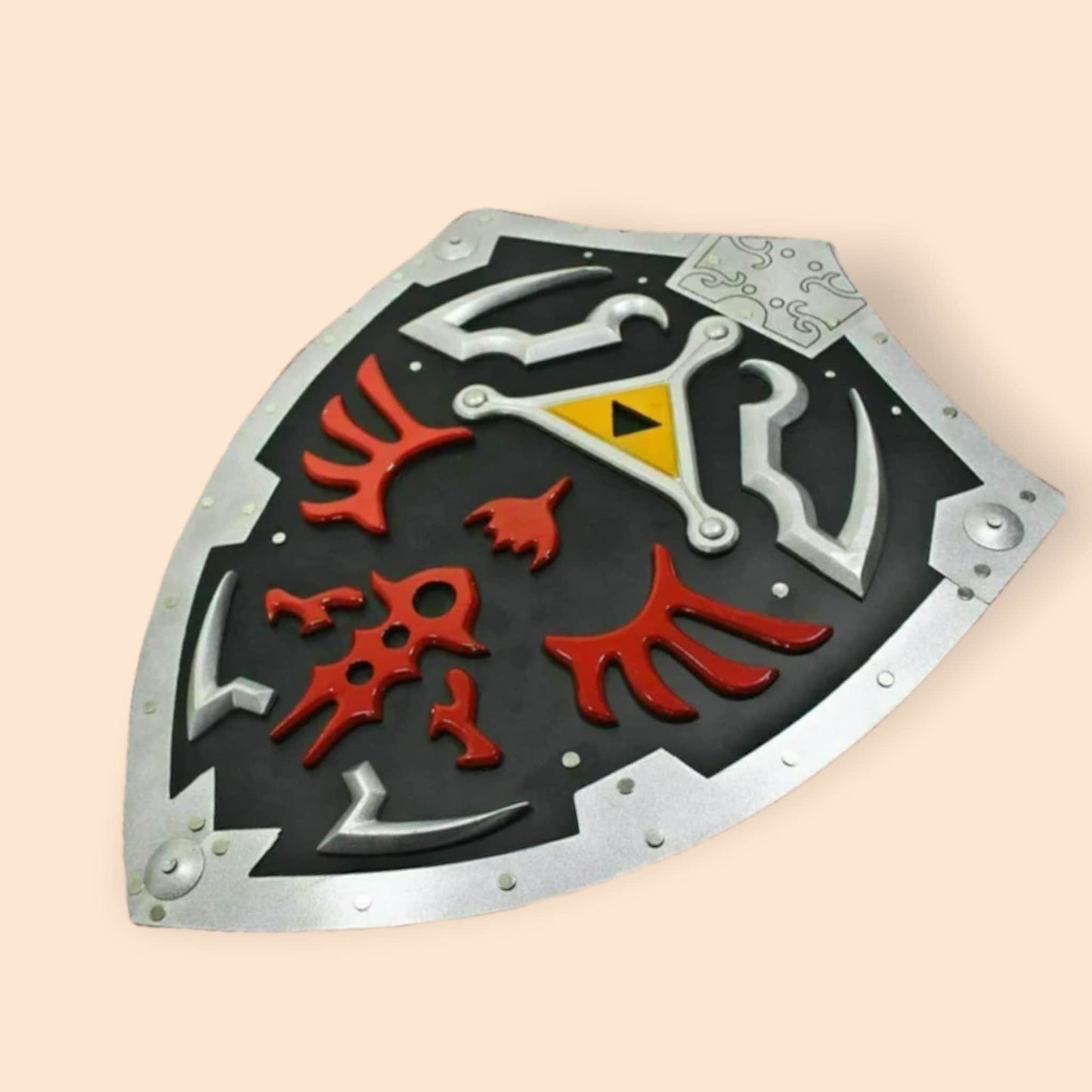 Fully Handmade Link Dark Hylian Shield Replica from Video Game (Black Edition) Costume Weapons Terror Defender 