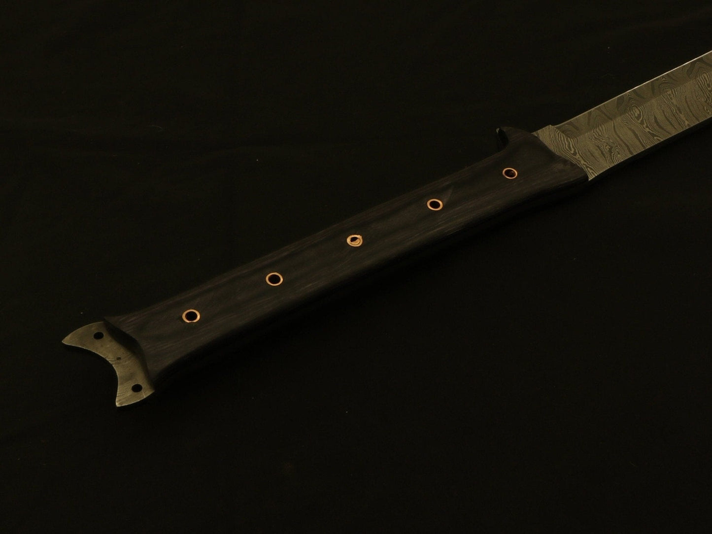 Hand Forged Damascus Steel Hunting Machete Comes With Leather Sheath Costume Weapons Terror Defender 