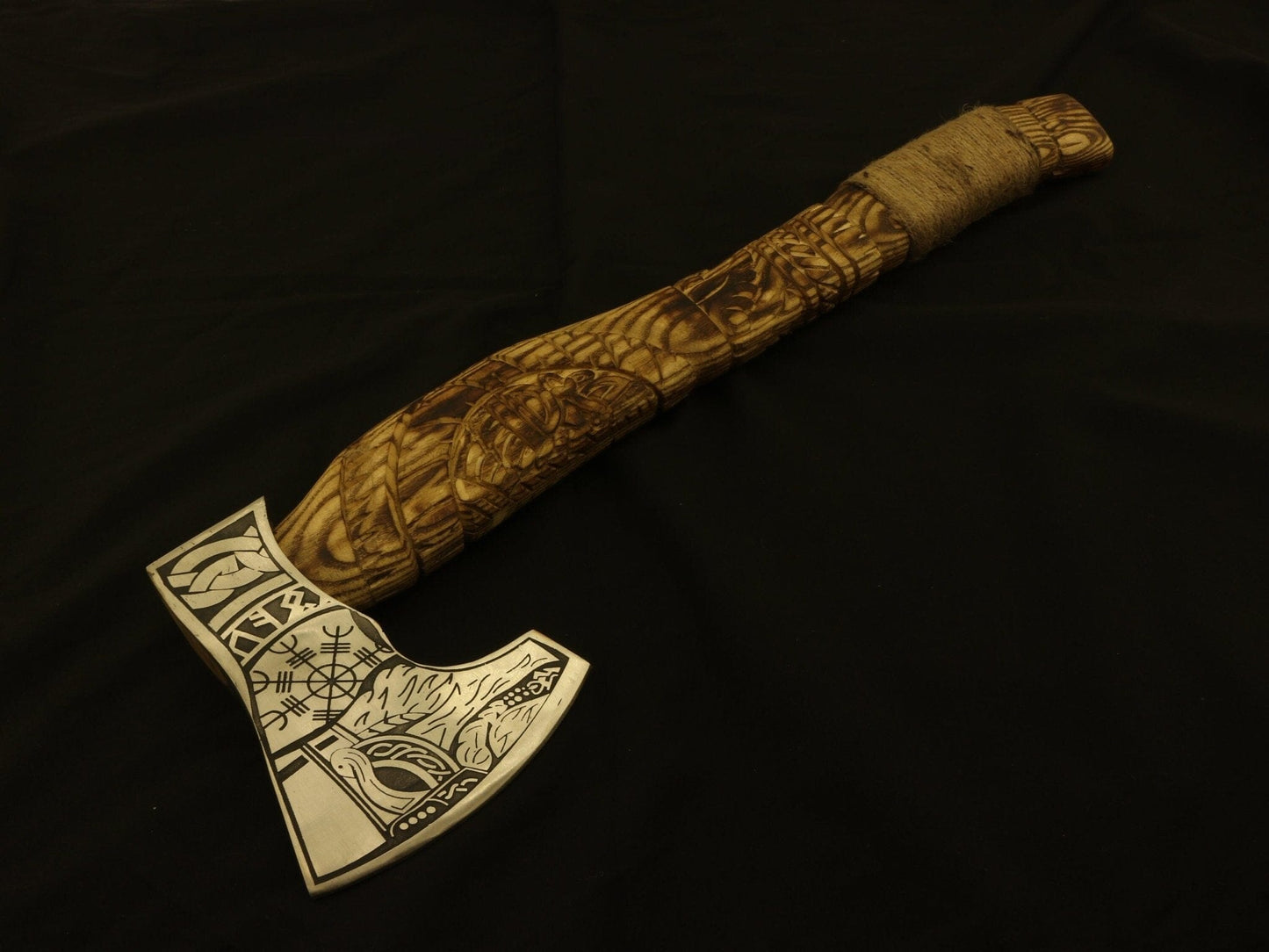 Hand Forged High Carbon Steel Axe With Sheath Camping Terror Defender 