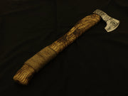 Hand Forged High Carbon Steel Axe With Sheath Camping Terror Defender 