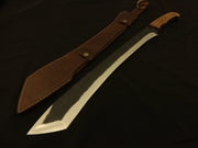 Hand Forged High Carbon Steel Hunting Machete Comes With Leather Sheath Costume Weapons Terror Defender 