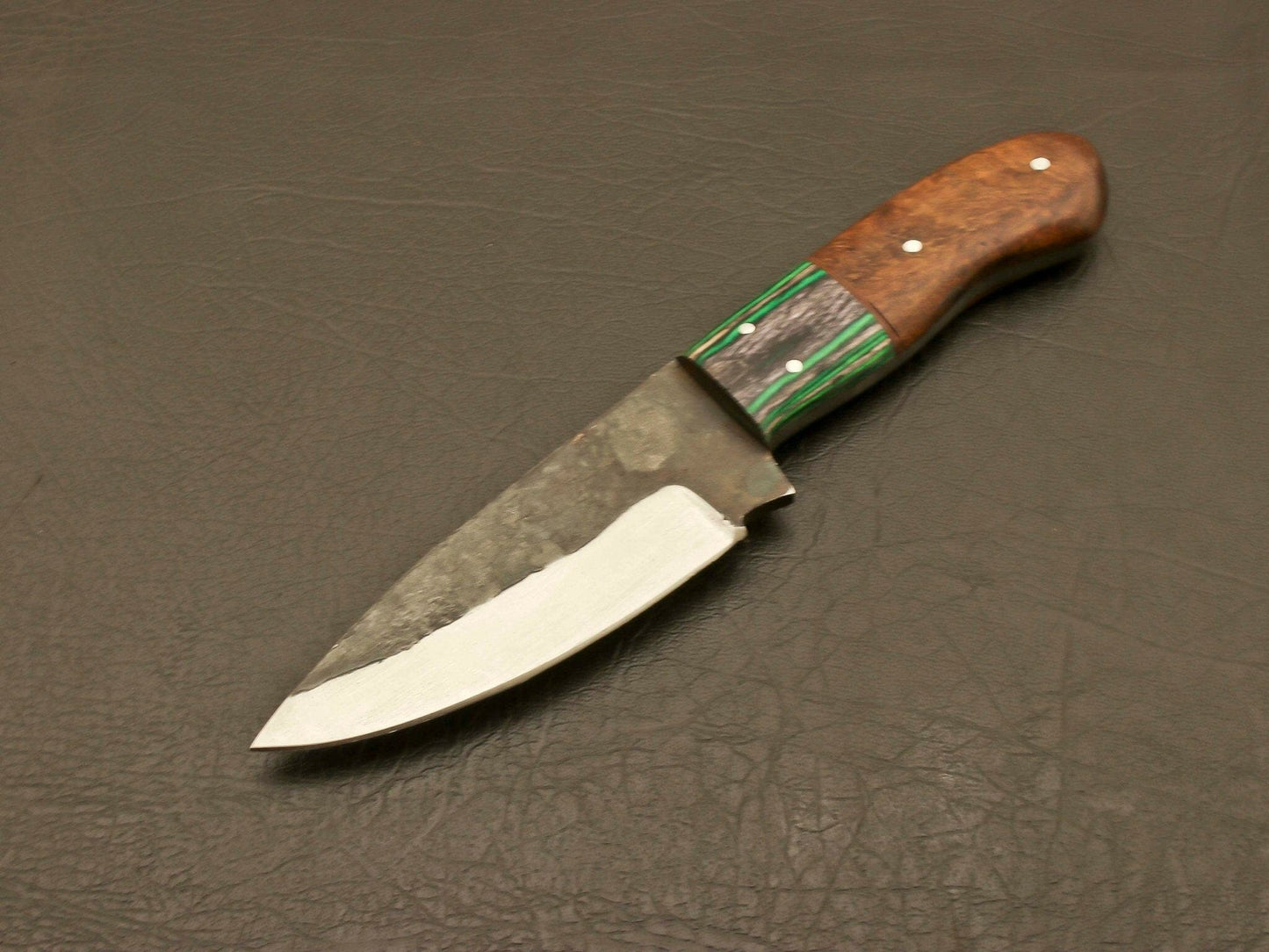 Hand Forged High Carbon Steel Skinner Knife with Exquisite Rosewood Handle and Premium Leather Sheath - The Ultimate Hunting Companion Knives Terror Defender 