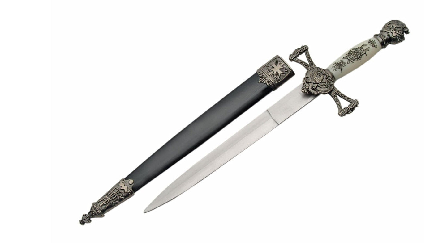 Hand Forged Knight's Dagger I With Scabbard Costume Weapons Terror Defender 