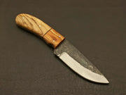 Handcrafted Full Tang Hunting Skinner Knife with High Carbon Steel Blade, Enchanting Rosewood Handle, and Premium Leather Sheath Hunting Terror Defender 