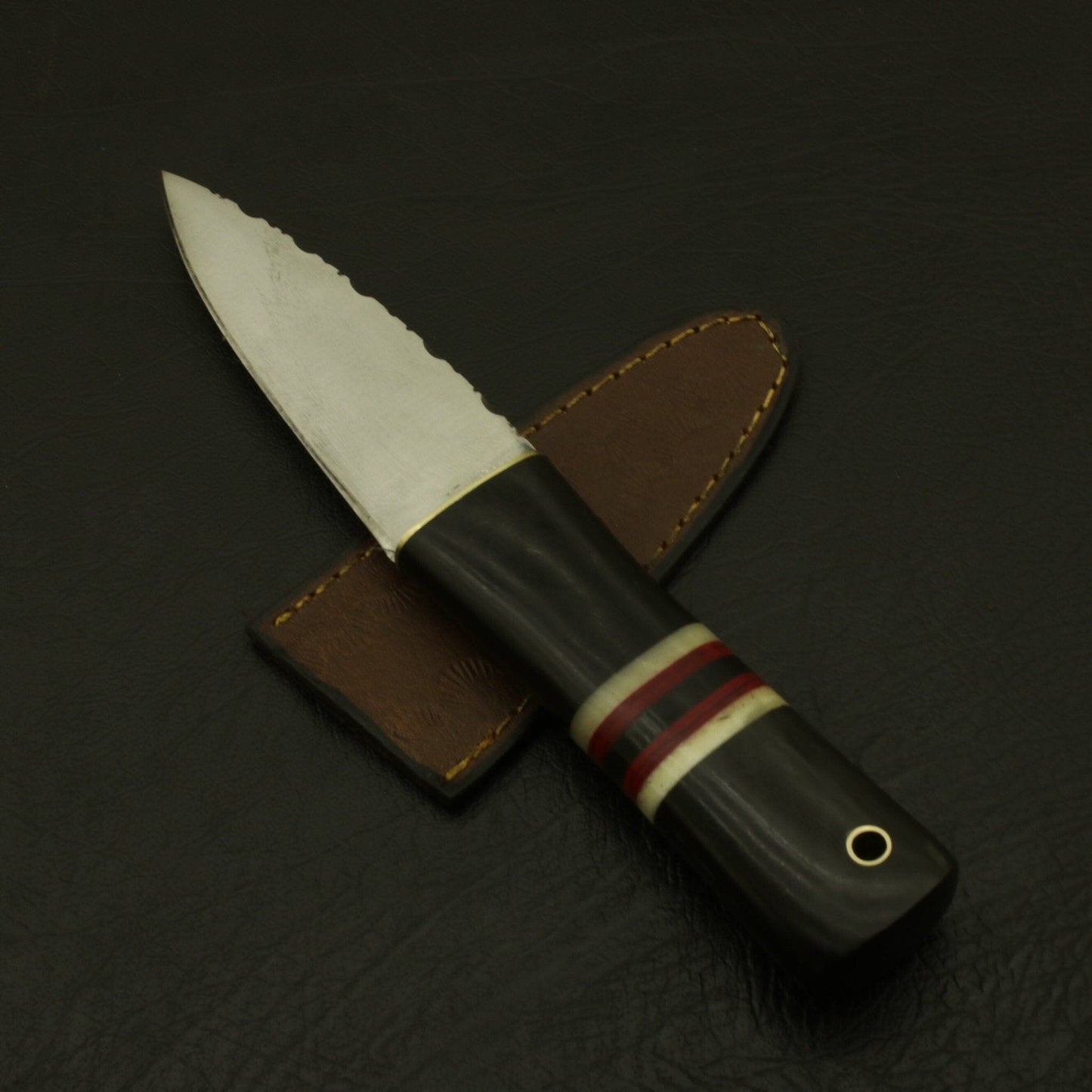 Handcrafted Stainless Steel Serrated Edge Scottish Dirk Knife with Custom Sheath Hunting Terror Defender 