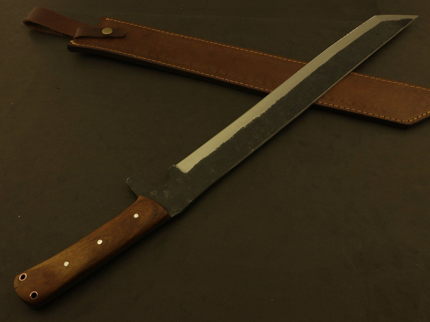 Handmade Carbon Steel Machete With Sheath Costume Weapons Terror Defender 