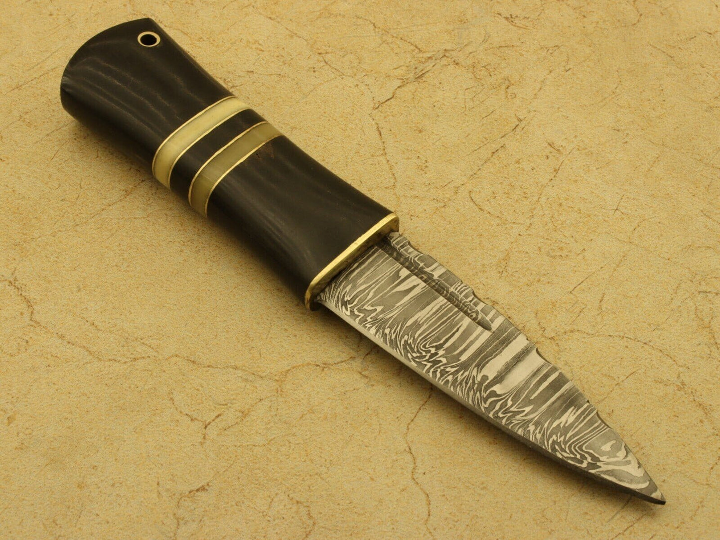 Handmade Celtic Scottish - Genuine Damascus Sgian Dubh Dirk knife Groomsmen Gifts Terror Defender 