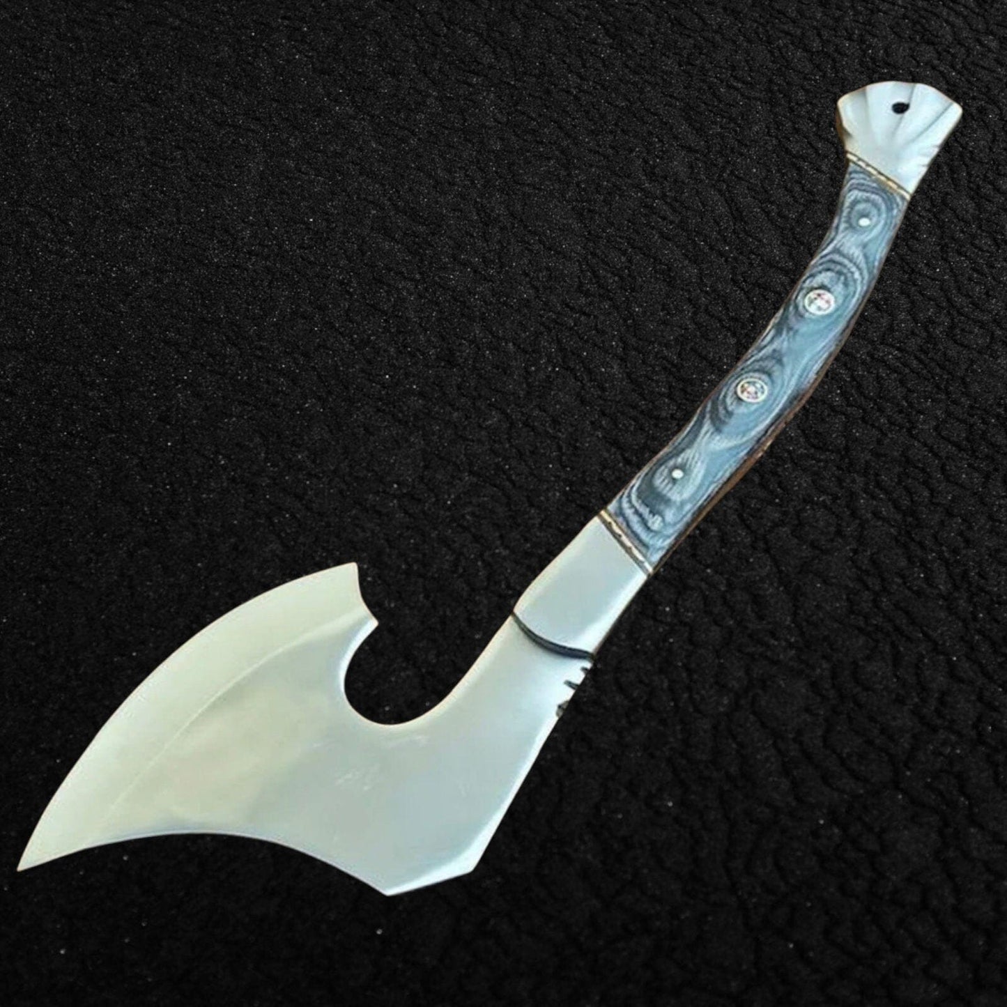 Handmade D2 Steel Axe Full Tang Hatchet With Black Wood Handle Camping Terror Defender 