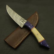 Handmade Damascus Steel 10''inch Handle Camel Bone/Rosa wood Hunting Skinning Knife/sheath Knives Terror Defender 