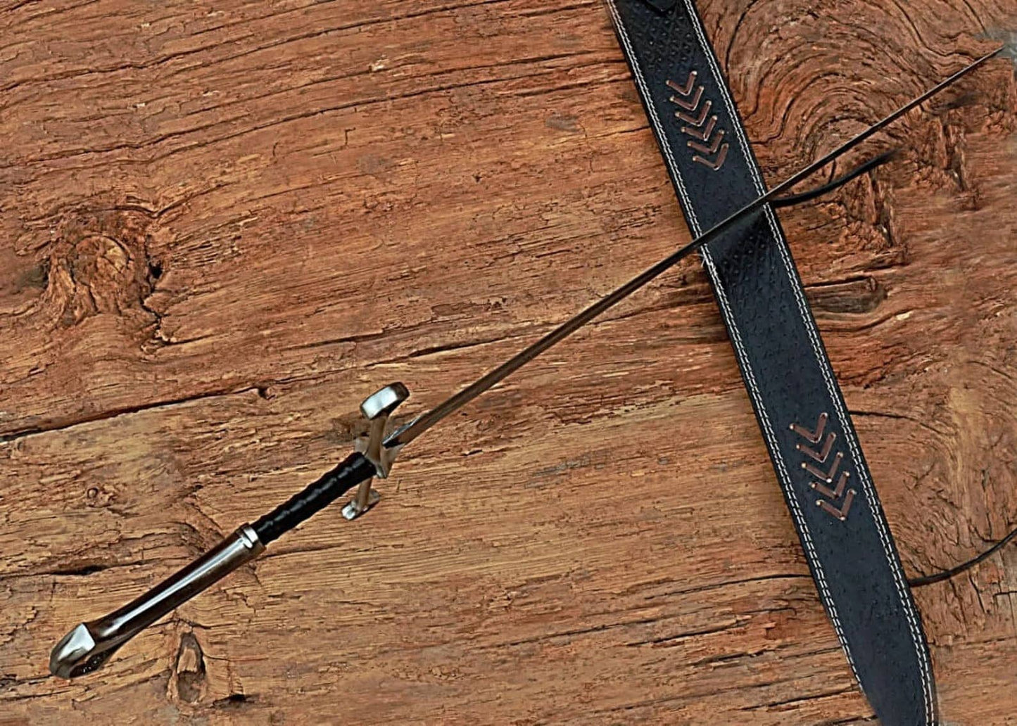 Handmade Damascus Steel Anduril Sword of Narsil the King Aragorn Replica | Damascus Sword Battle Ready With Sheath | Functional Sword Costume Weapons Terror Defender 