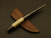 Handmade Damascus Steel Handle Camel Bone/wood Hunting Skinning Knife Hunting Terror Defender 