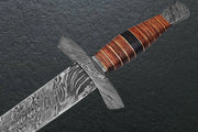 Handmade Damascus Steel Hunting Sword With Sheath Costume Weapons Terror Defender 