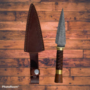 Handmade Damascus Steel Knife With Leather Sheat Hunting Terror Defender 