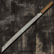 Handmade Damascus Steel Machete With Sheath Costume Weapons Terror Defender 