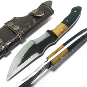 Handmade High Carbon steel Full Tang Micarta Tracker Knife With Leather Sheath Hunting Terror Defender 