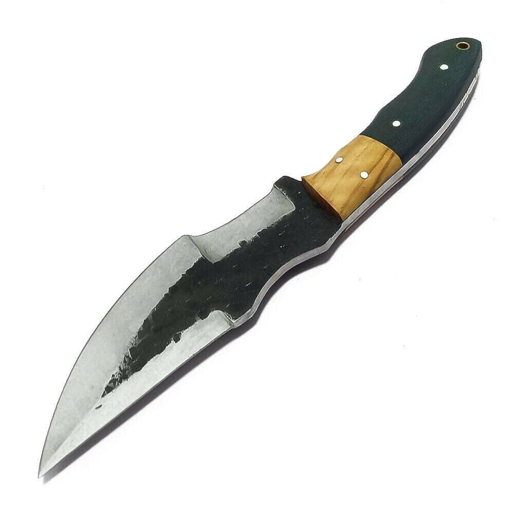 Handmade High Carbon steel Full Tang Micarta Tracker Knife With Leather Sheath Hunting Terror Defender 