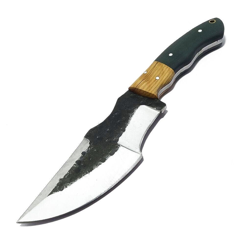 Handmade High Carbon steel Full Tang Micarta Tracker Knife With Leather Sheath Hunting Terror Defender 