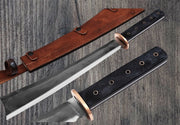 Handmade High Carbon Steel Sword comes with leather sheath Costume Weapons Terror Defender 