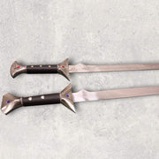 Handmade Stainless Steel Dungeons and Dragons Legend Of Drizzt Do'Urden Icingdeath And Twinkle Replica Swords Pair With Sheath Costume Weapons Terror Defender 