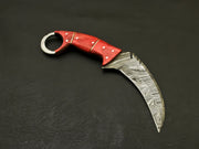 Inner Hunter with the Top Handmade Damascus Blade Custom Pakka Wood Karambit Hunting Knife - Full Tang and Perfect for Any Outdoor Adventure Hunting Terror Defender 