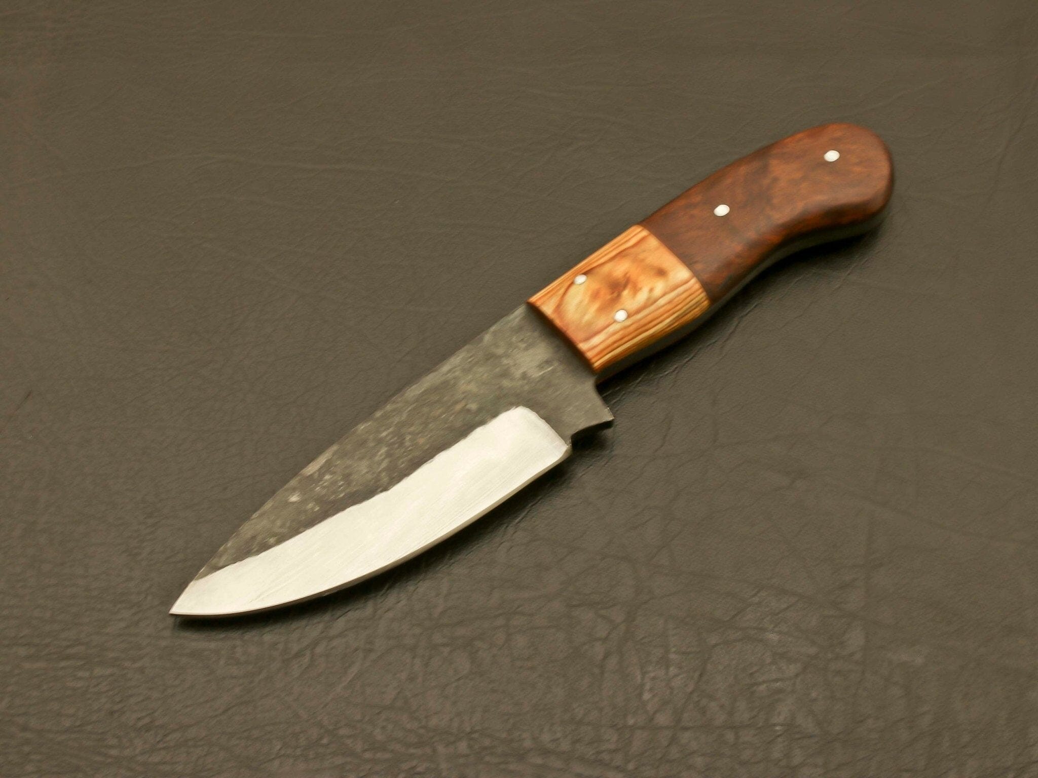 Masterfully Crafted Forged Railroad Spike Carbon Steel Knife With Leather Sheath Hunting Terror Defender 