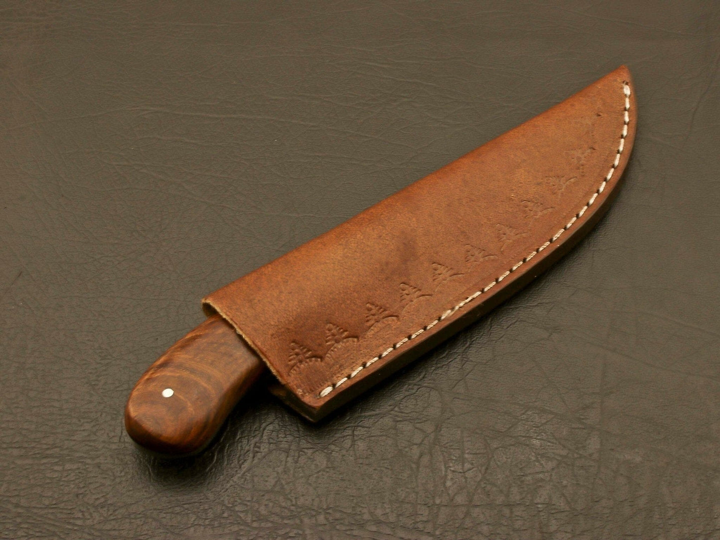 Masterfully Crafted Forged Railroad Spike Carbon Steel Knife With Leather Sheath Hunting Terror Defender 