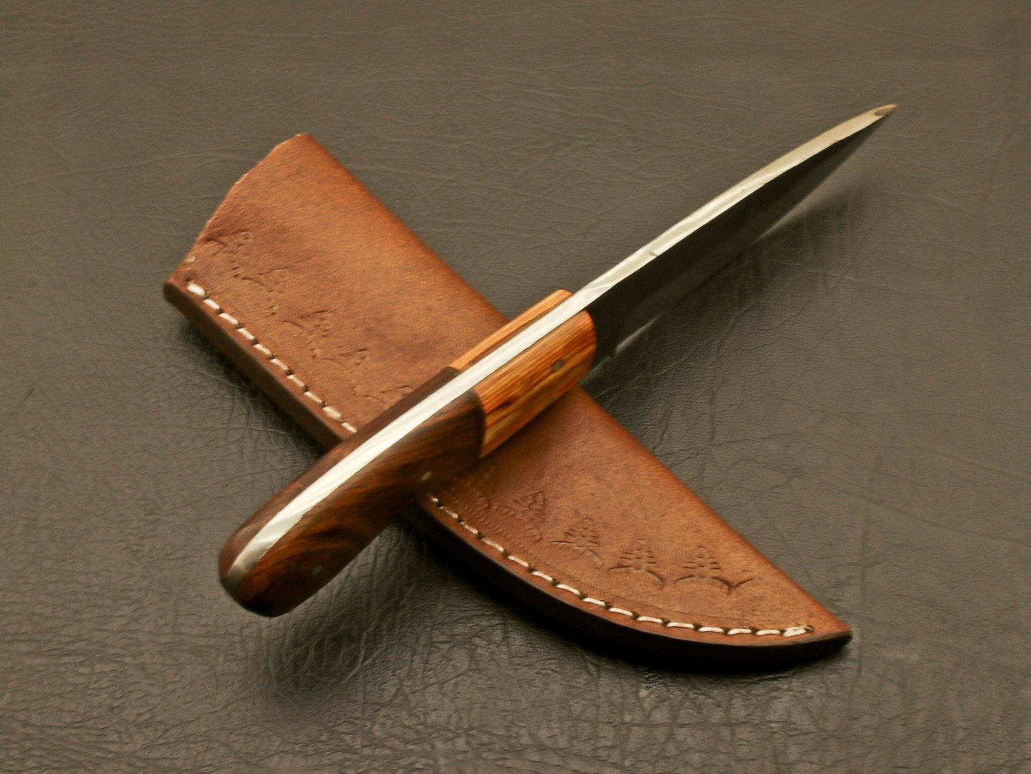 Masterfully Crafted Forged Railroad Spike Carbon Steel Knife With Leather Sheath Hunting Terror Defender 