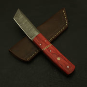 Pair of Classical Handcrafts 8.5''inch Damascus steel Tanto Knife/Rose/Sheath Hunting Terror Defender 