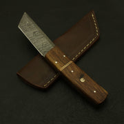 Pair of Classical Handcrafts 8.5''inch Damascus steel Tanto Knife/Rose/Sheath Hunting Terror Defender 