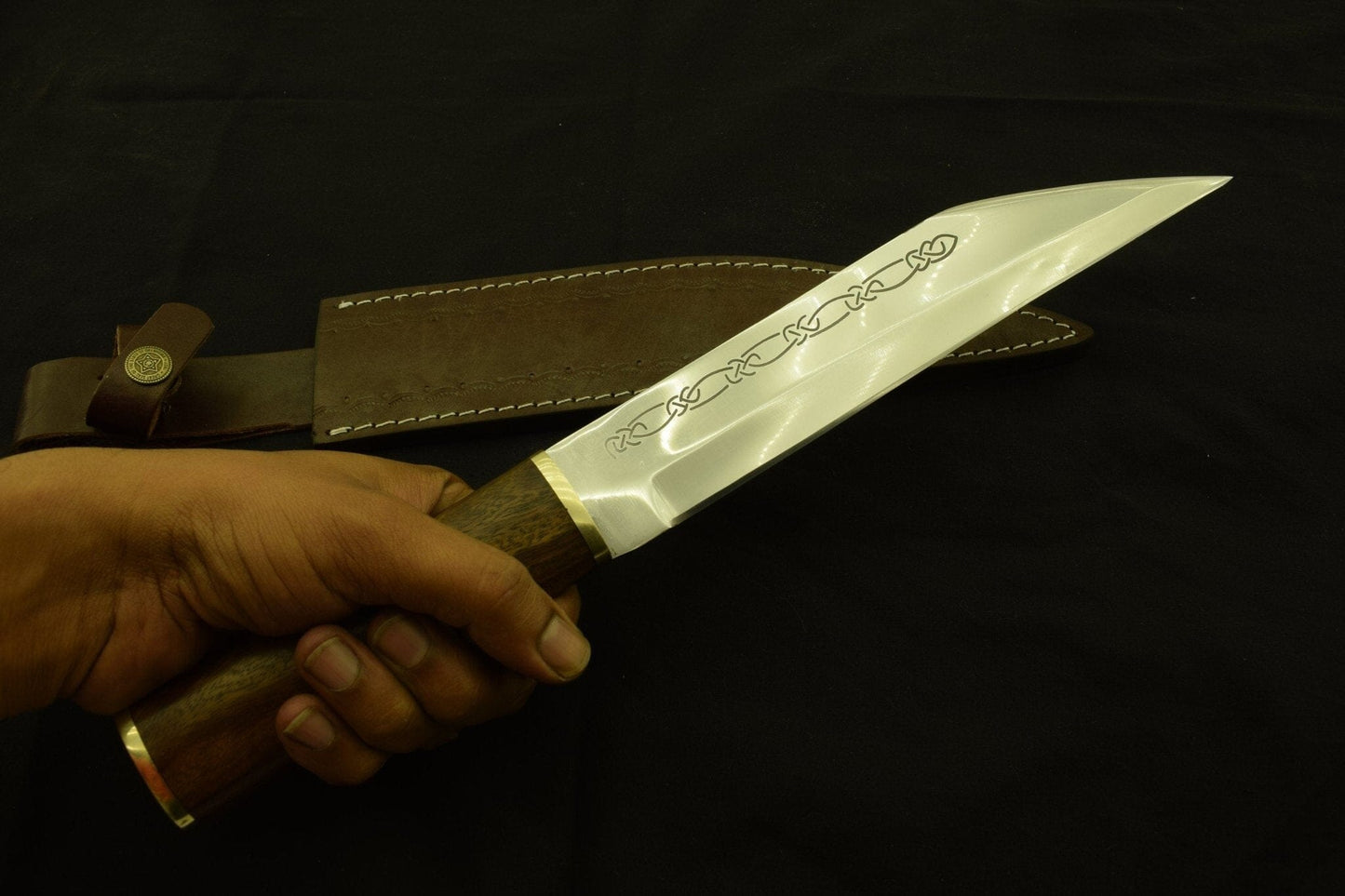 Stunning Gladius Custom Handmade D2 Steel Blade,with fancy pattern / Warrior Dagger / Sheath Hunting Terror Defender 