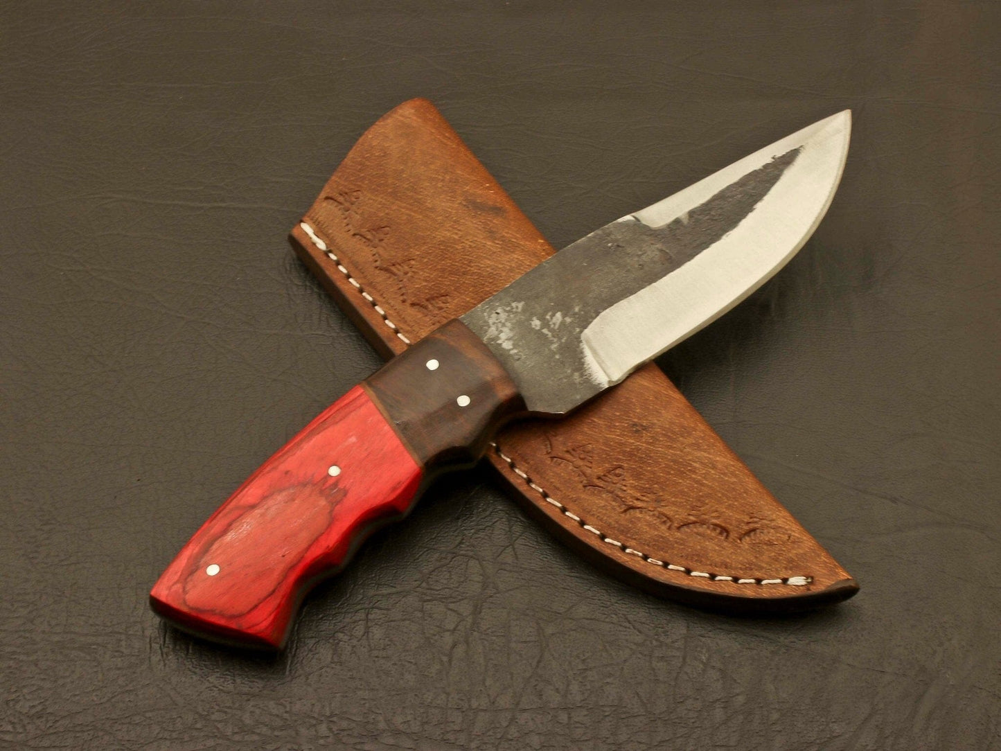 superb looking handmade forged railroad spike carbon steel fixed blade knife Camping Terror Defender 