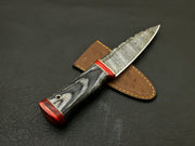 Top Beautiful Handmade Damascus Serrated edge Scottish Dirk Knife Leather Sheath Hunting Terror Defender 